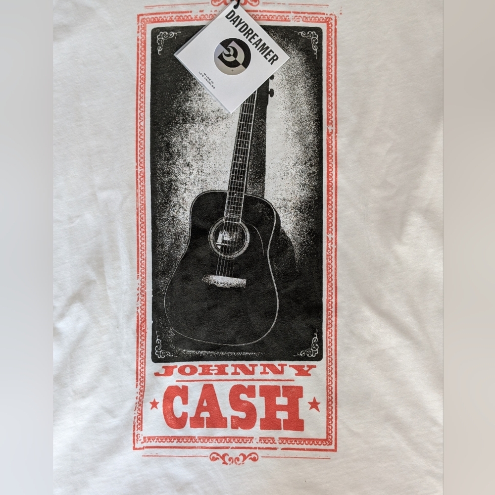 NWT! Daydreamer Evereve Johnny Cash 100% Cotton Band T-shirt NEW Oversized Sz M - Picture 2 of 7